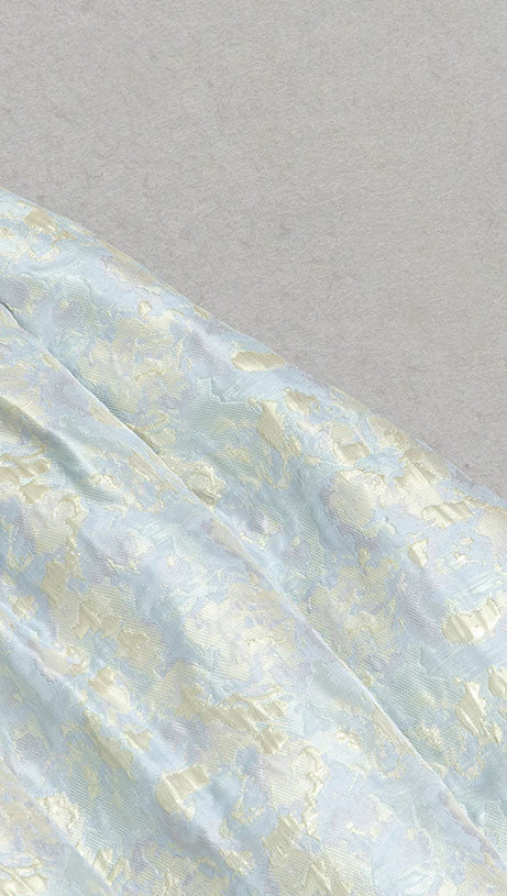 ABITO MIDI A LINEA BUSTIER ORO ACQUA 