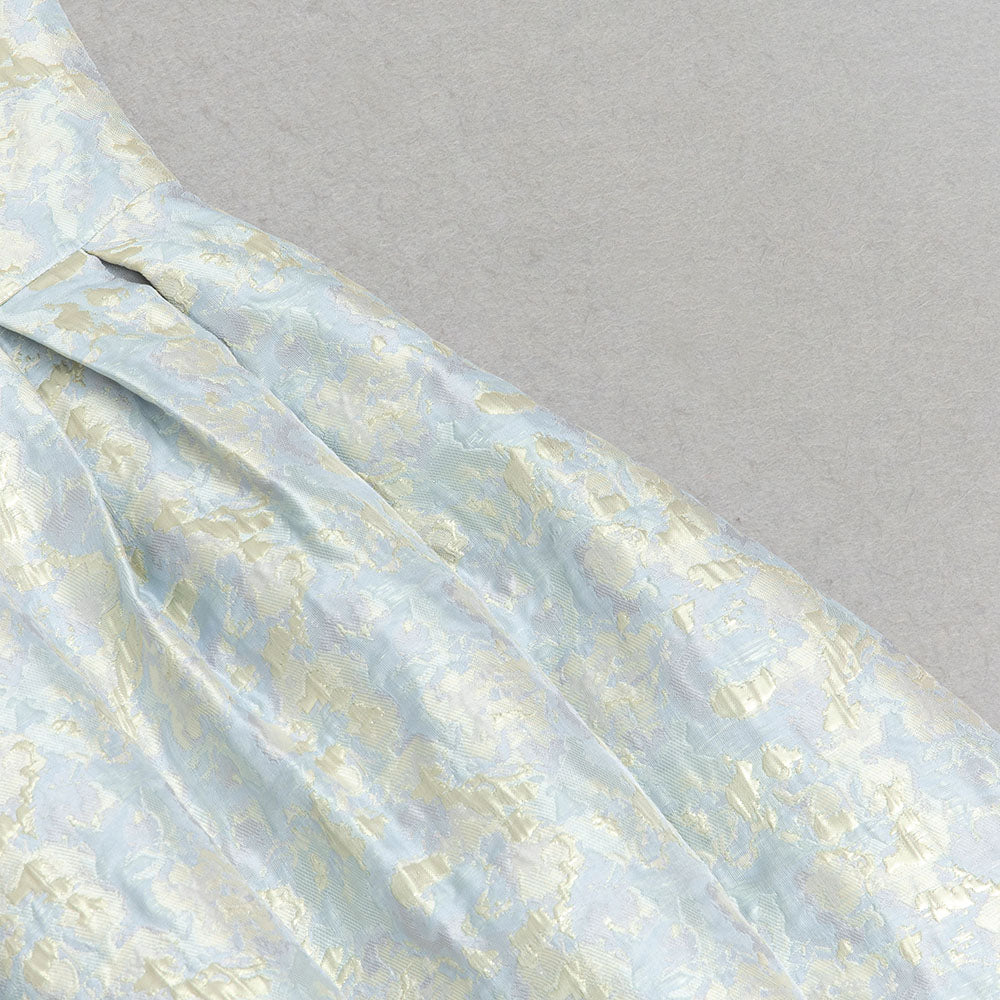 AIIZIE BUSTIER A LINE MIDI DRESS GOLD AQUA - product image