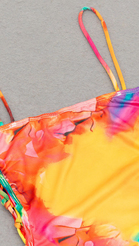 ABITO CON SPACCHIERA E STAMPA MARMO 