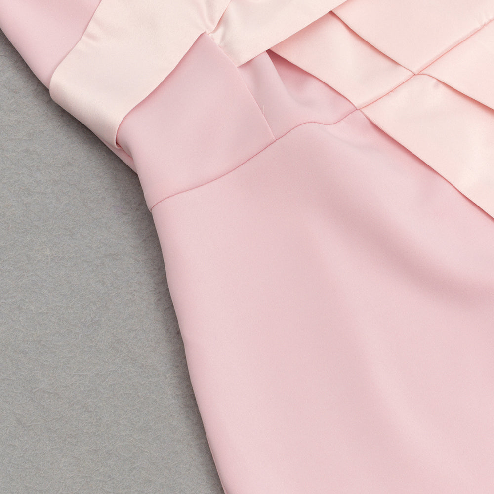 AIIZIE OFF-SHOULDER DRAPED MIDI DRESS IN PINK - product image