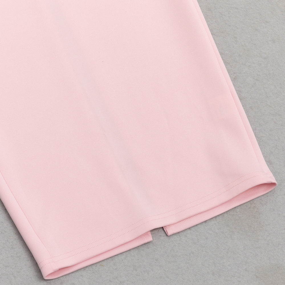 AIIZIE OFF-SHOULDER DRAPED MIDI DRESS IN PINK - product image