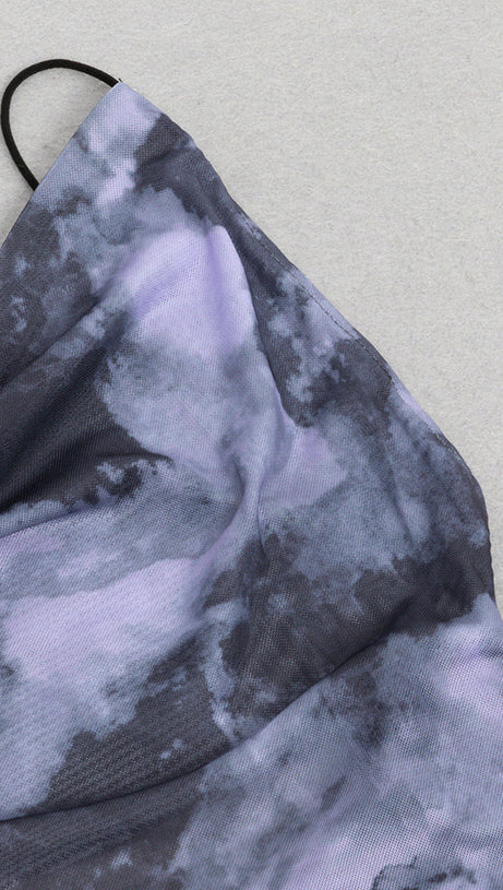 TIE DYE SPLIT THIGH MESH CAMI DRESS