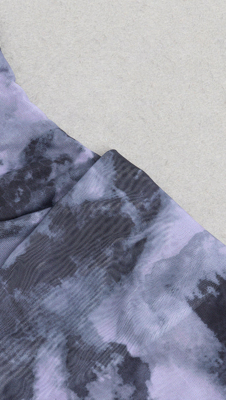 TIE DYE SPLIT THIGH MESH CAMI DRESS