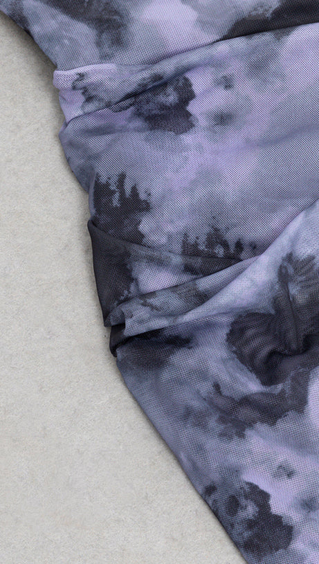 TIE DYE SPLIT THIGH MESH CAMI DRESS