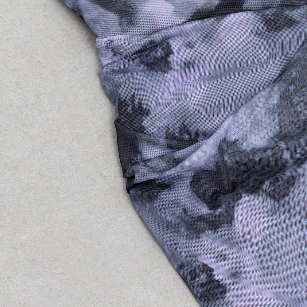 AIIZIE TIE DYE SPLIT THIGH MESH CAMI DRESS - product image