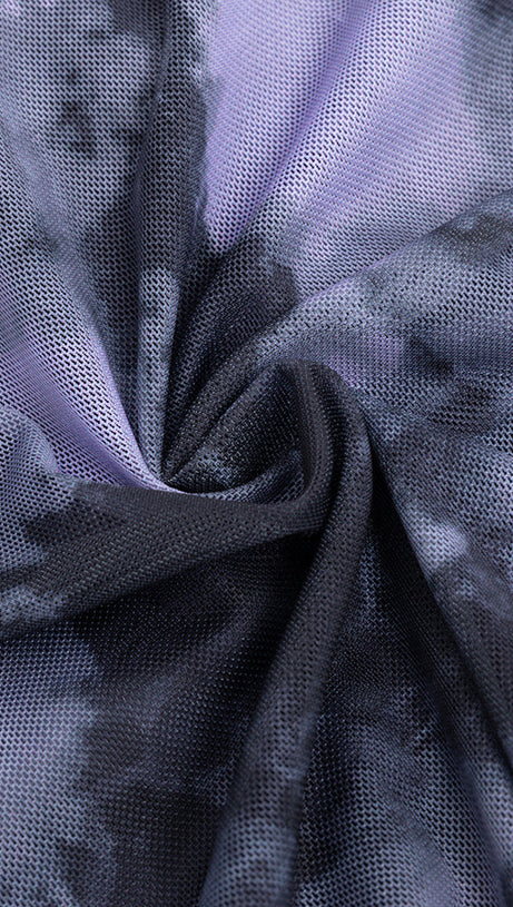 TIE DYE SPLIT THIGH MESH CAMI DRESS