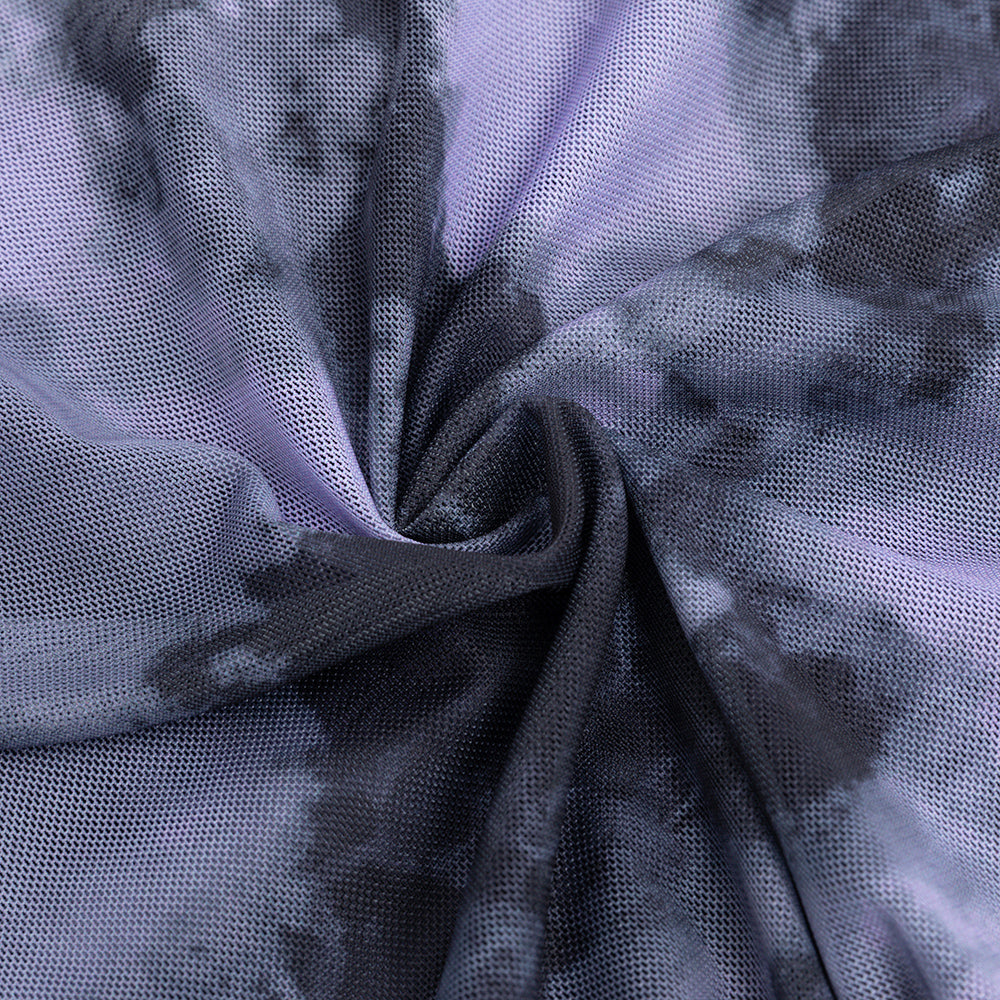 AIIZIE TIE DYE SPLIT THIGH MESH CAMI DRESS - product image