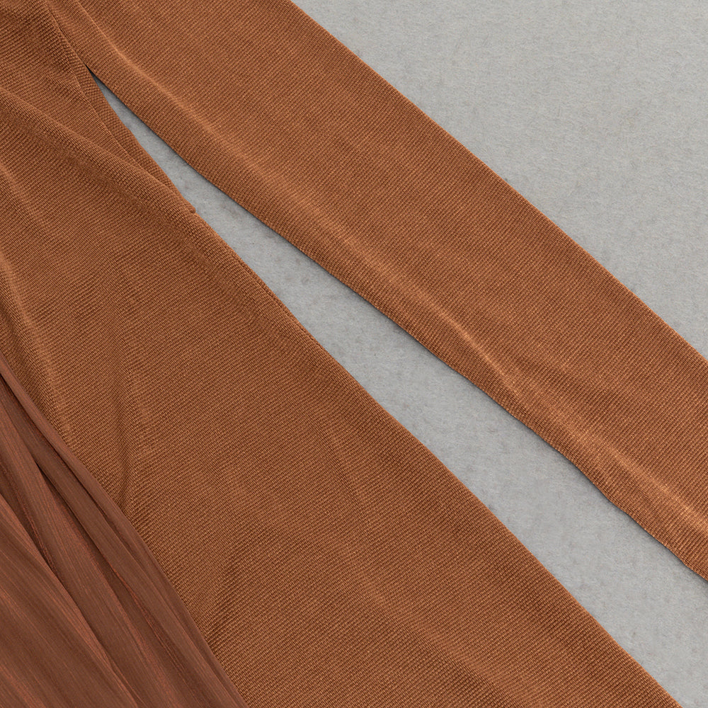 AIIZIE PLEATED STREAMER WRAP HIP FISHTAIL DRESS - product image