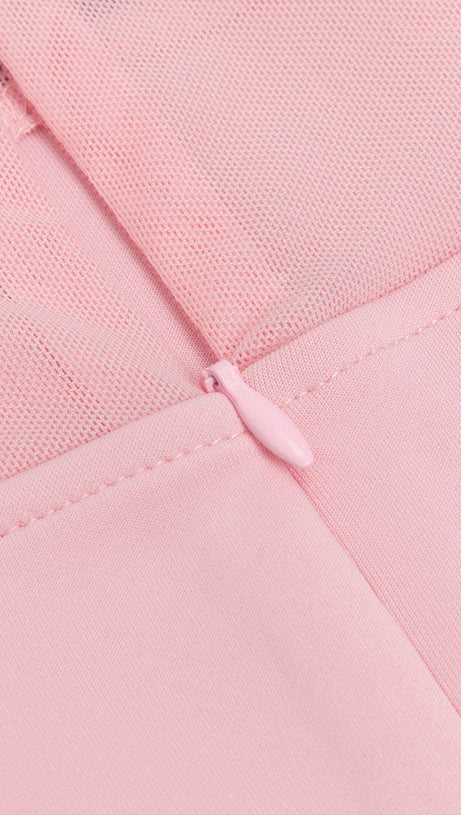 SATIN PATCHWORK RUCHED KNITTED DRESS