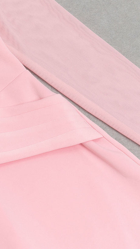 SATIN PATCHWORK RUCHED KNITTED DRESS