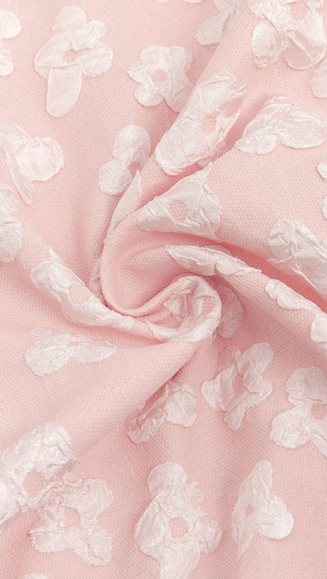 PUFF SLEEVE BARDOT FLORAL DRESS PINK