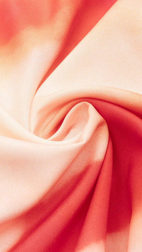 ABITO LUNGO CON STAMPA FLOREALE E CRAVATTA 