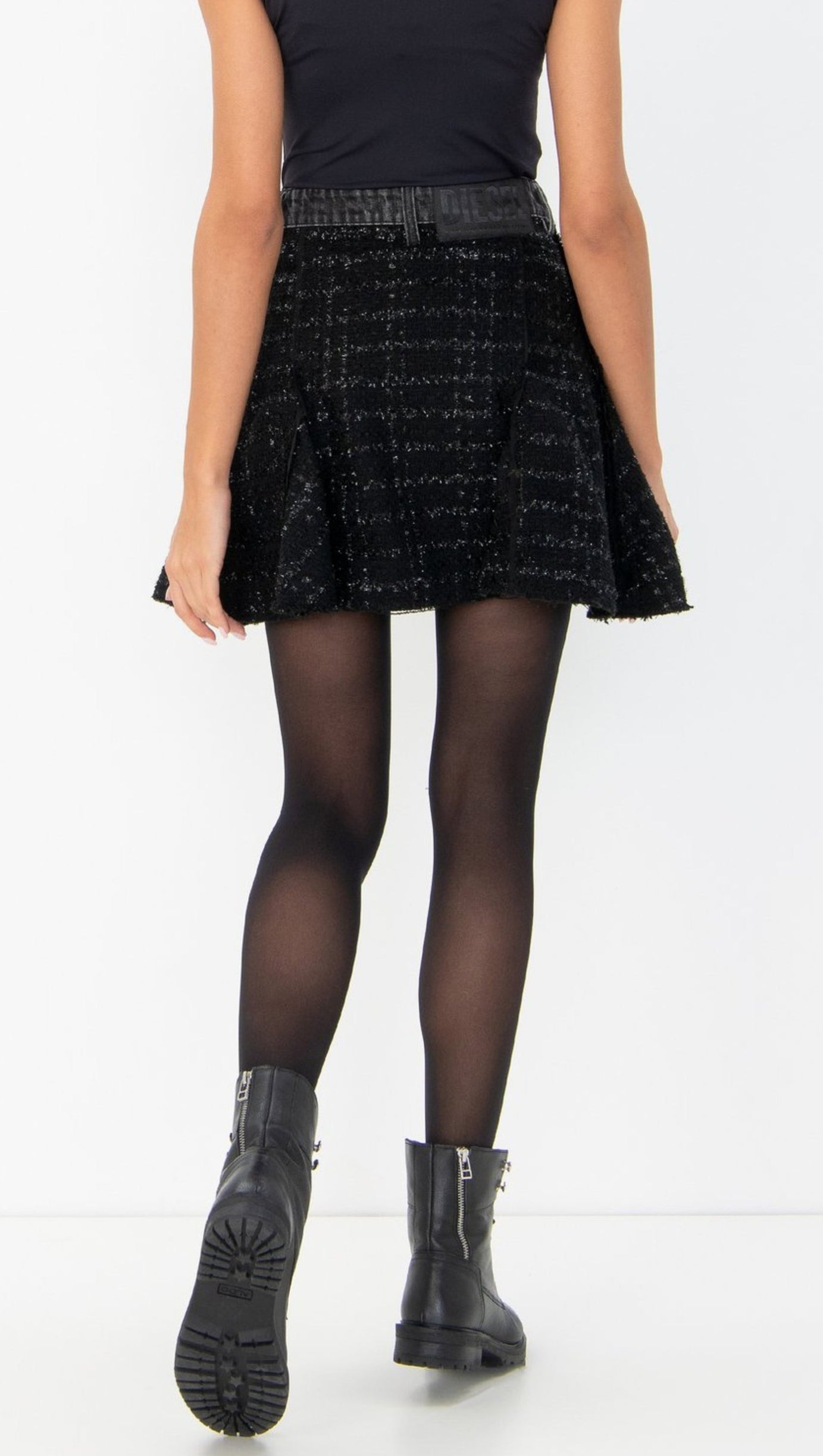 DIESEL WOMEN'S BLACK SKIRT