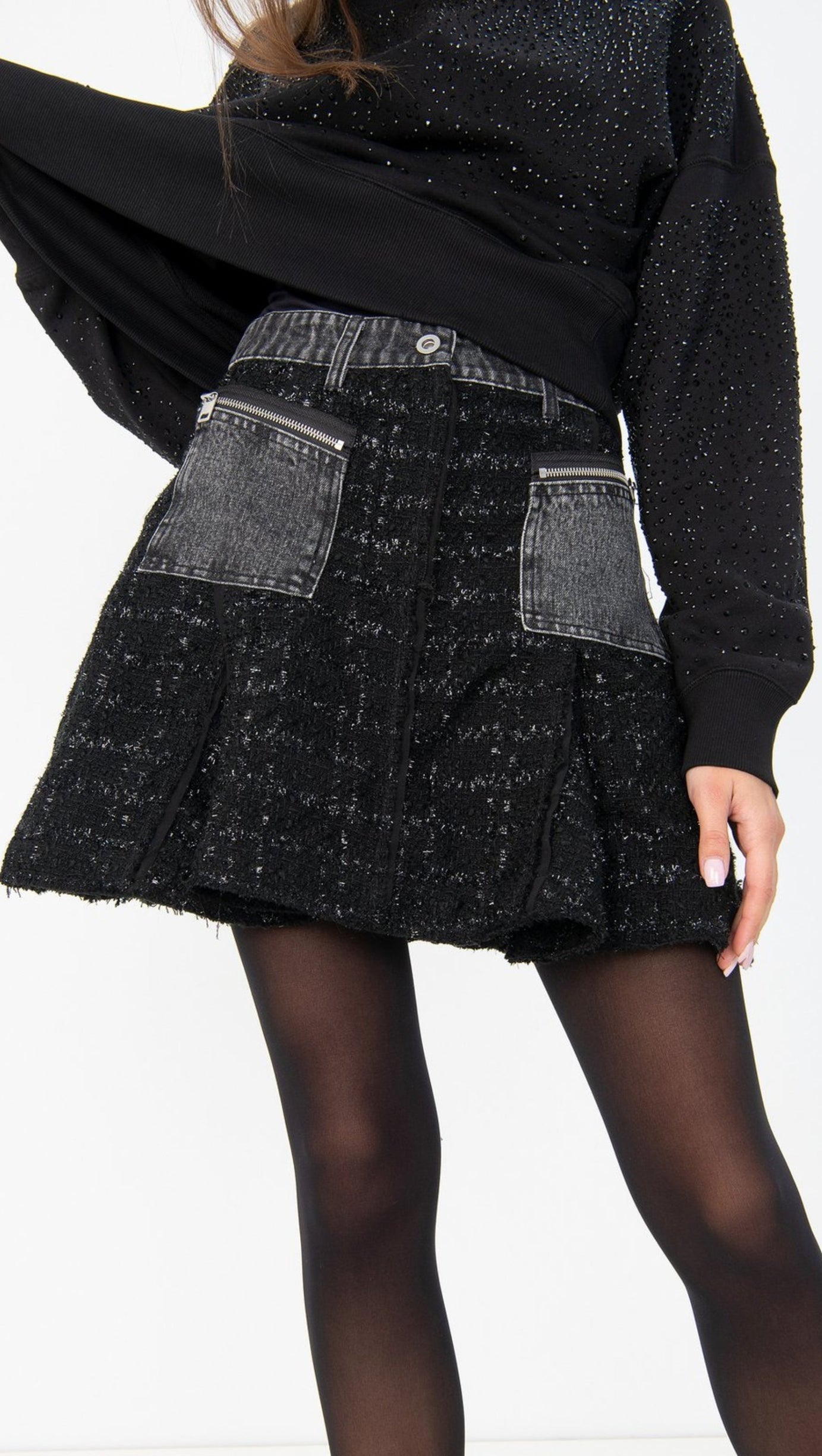 DIESEL WOMEN'S BLACK SKIRT