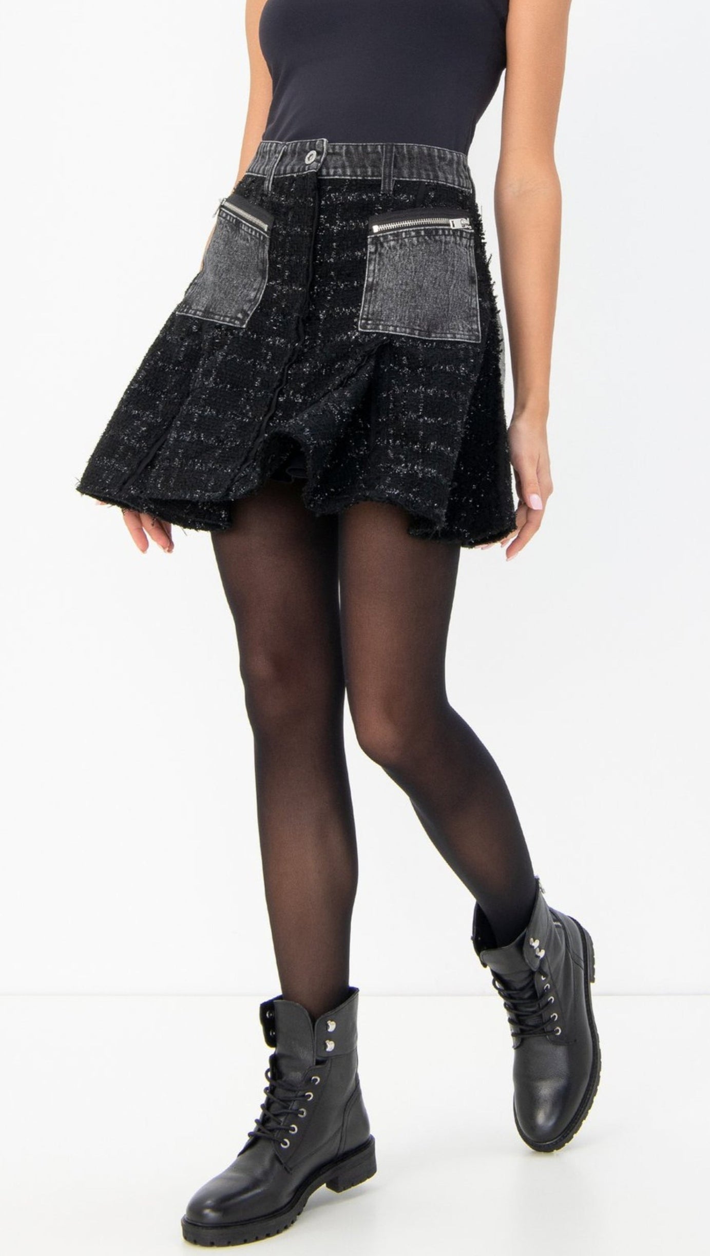 DIESEL WOMEN'S BLACK SKIRT