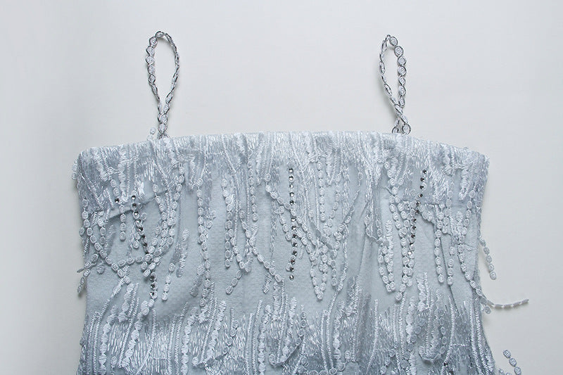 MINIKLEID MIT DIAMANTEN IN BLAU