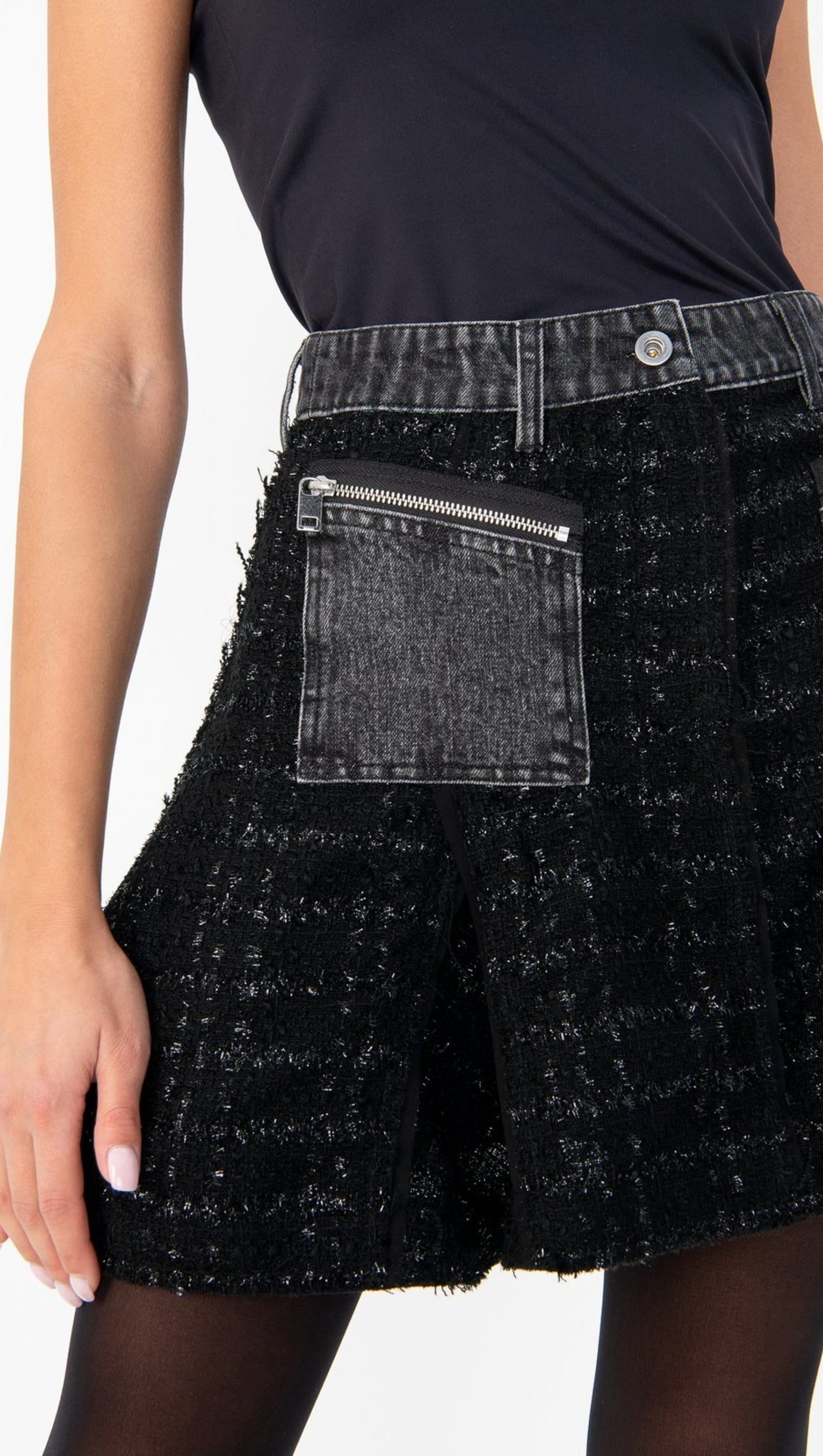 DIESEL WOMEN'S BLACK SKIRT