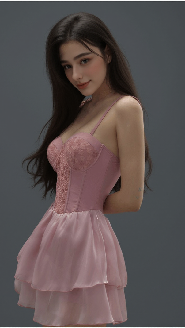 AIIZIE DANIKA PINK FLORAL DRESS SWIMSUIT - product image