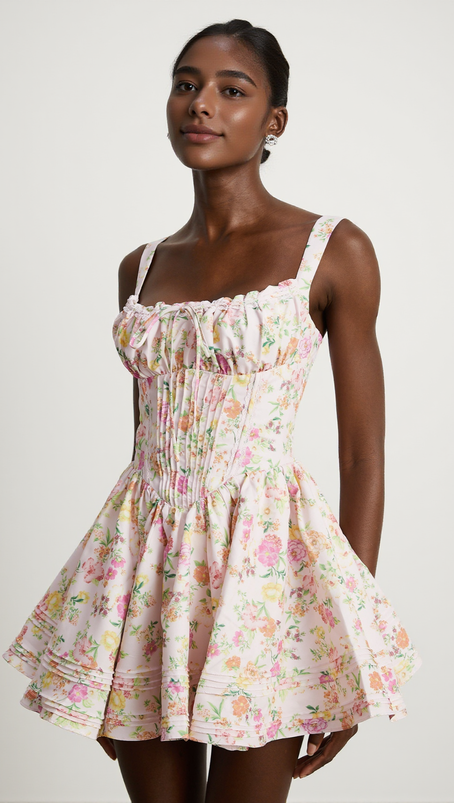 MINIKLEID AUS BAUMWOLLE MIT BLUMENDRUCK 