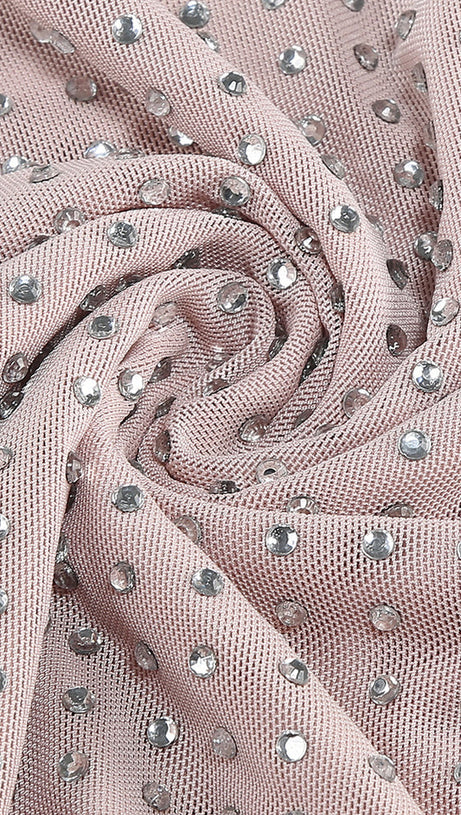 HALTER MAXI DRESS IN NUDE