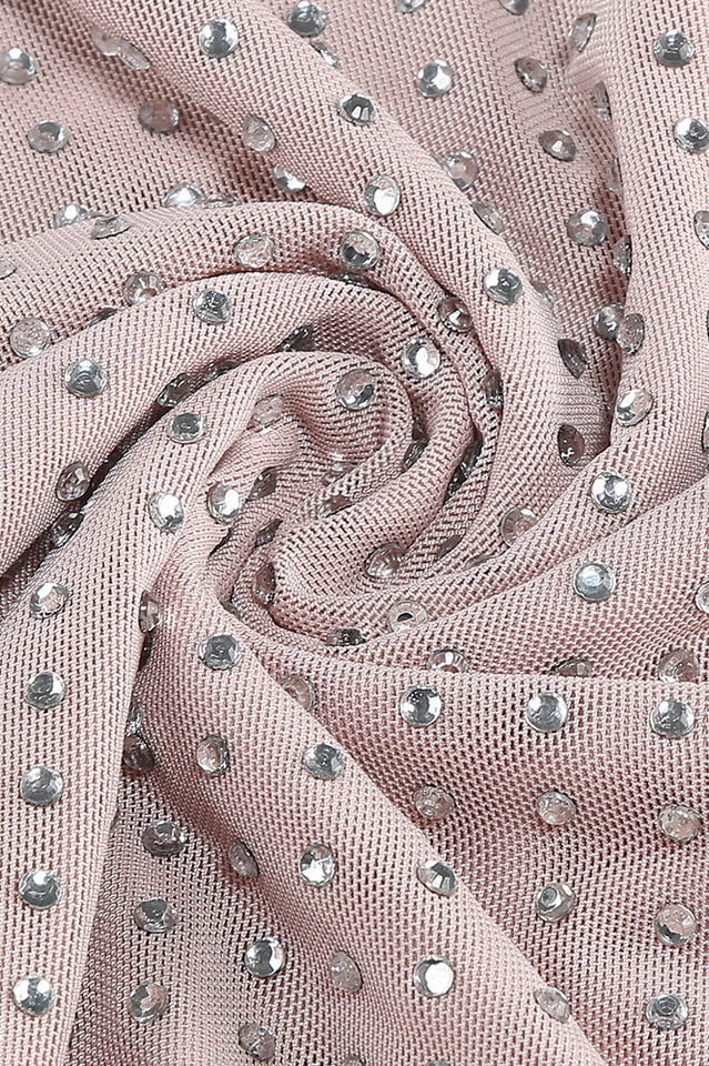 Neckholder-Maxikleid in Nude
