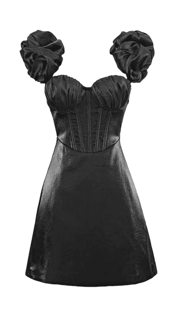 AIIZIE JULIE BLACK CORSET MINI DRESS - product image