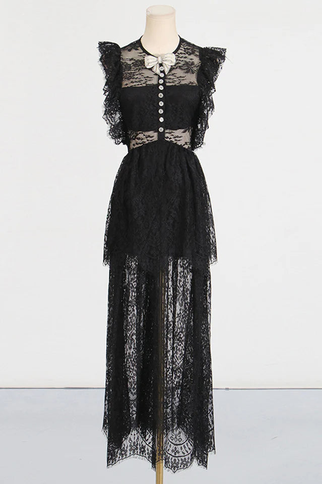 AIIZIE TIERED LACE MAXI DRESS - product image