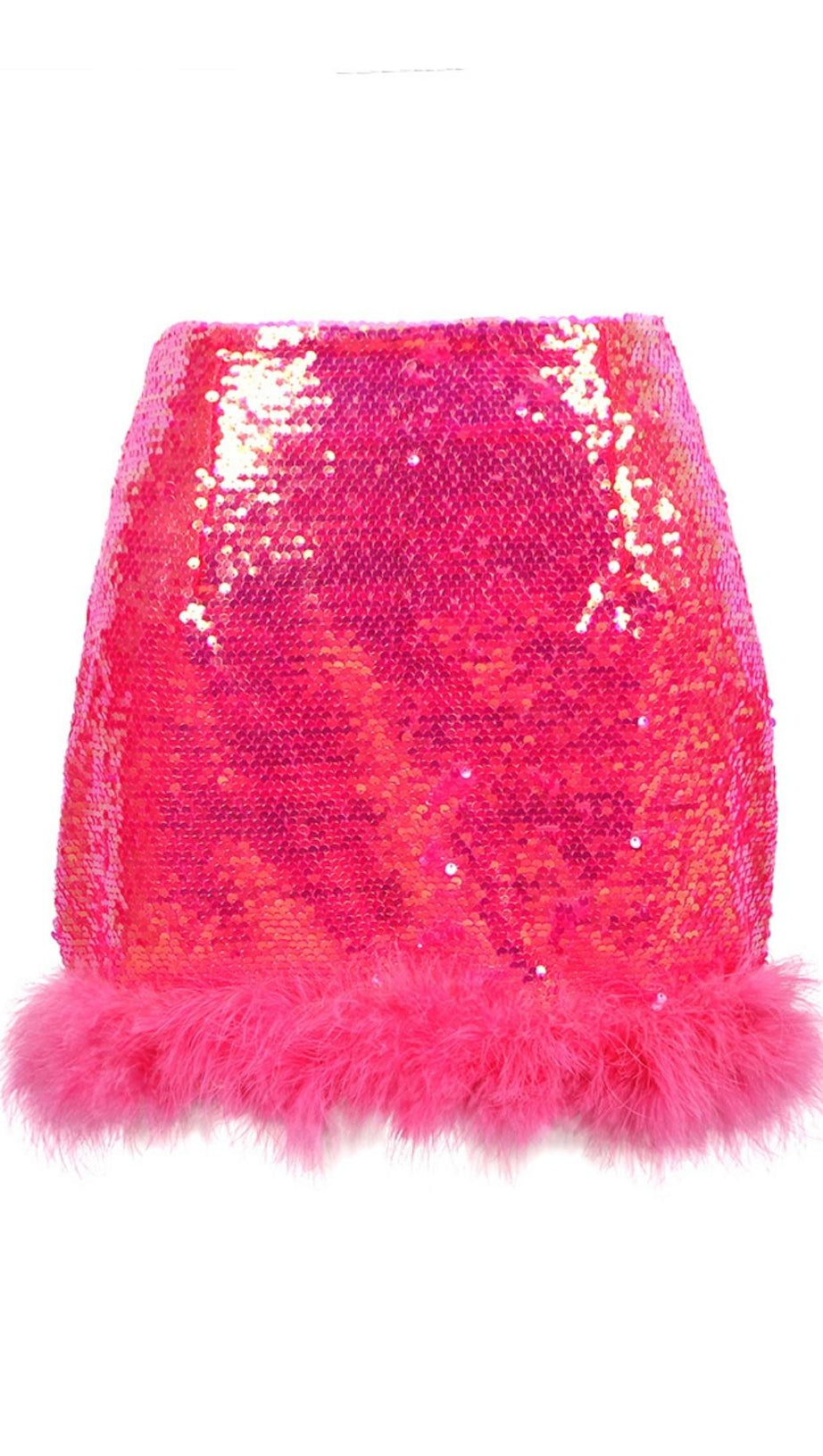 MINIGONNA CON PIUME E PAILLETTES