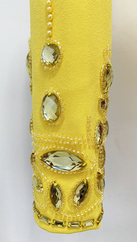 CRYSTAL-EMBELLISHED SUIT SET IN YELLOW