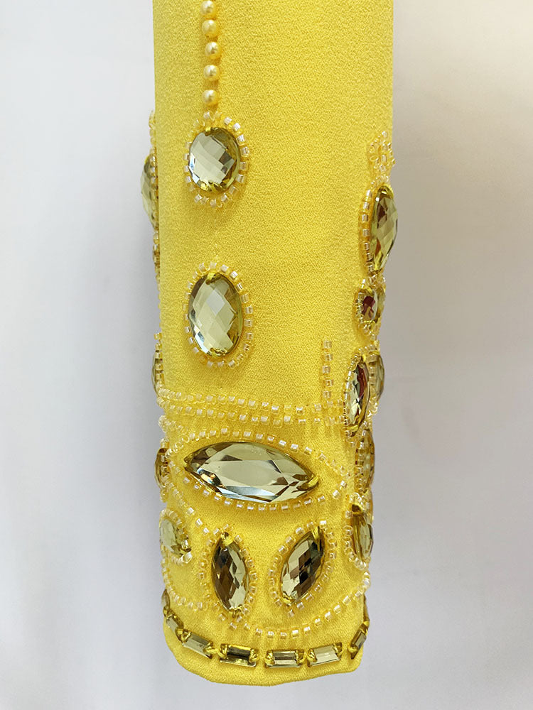 AIIZIE CRYSTAL-EMBELLISHED SUIT SET IN YELLOW - product image