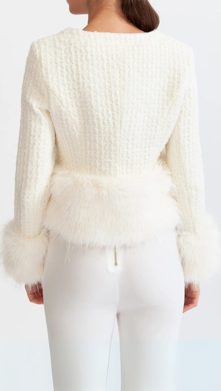 FAUX FUR COAT WITH WOOL BLEND