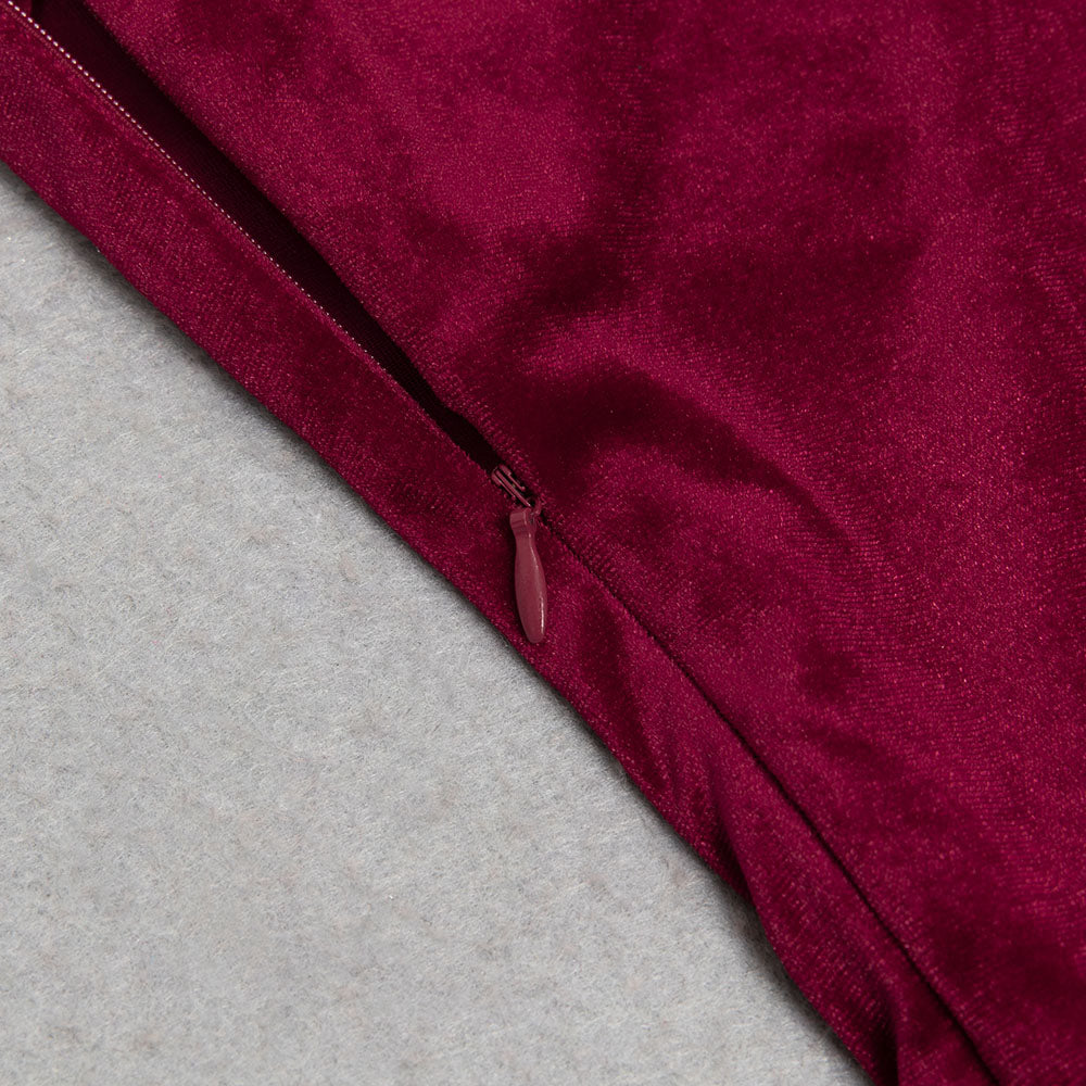 AIIZIE LONG SLEEVE STRAPLESS VELVET A-LINE DRESS - product image