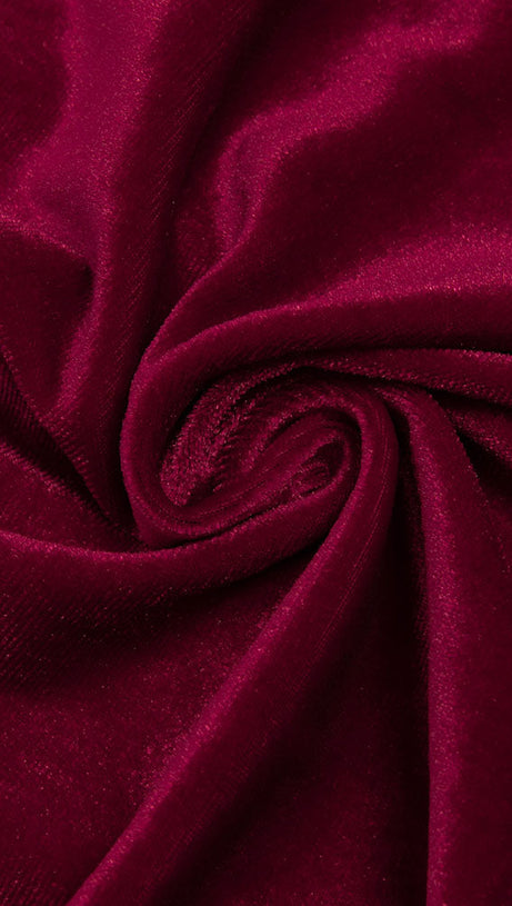 LONG SLEEVE STRAPLESS VELVET A-LINE DRESS