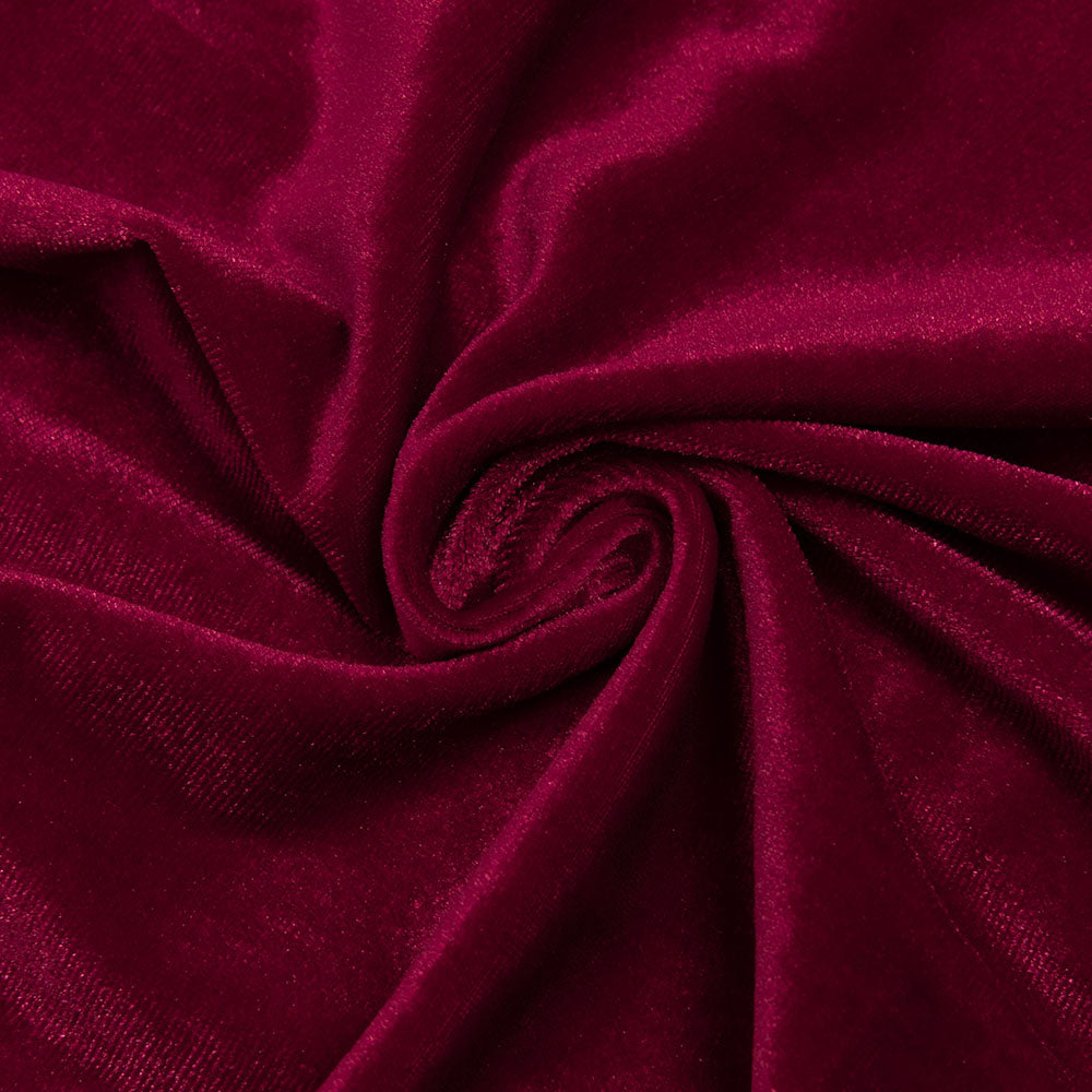 LANGÄRMELIGES TRÄGERLOSES A-LINIEN-KLEID AUS SAMT 
