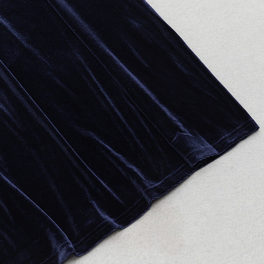 AIIZIE RUCHED WAIST VELVET MAXI DRESS - product image