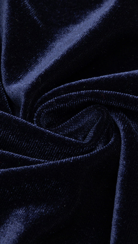 ABITO LUNGO IN VELLUTO CON VITA ARRICCIATA