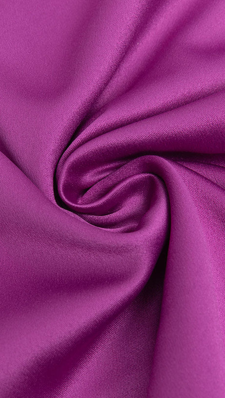 FUR DRAPED SILK DRESS HOT IN PINK