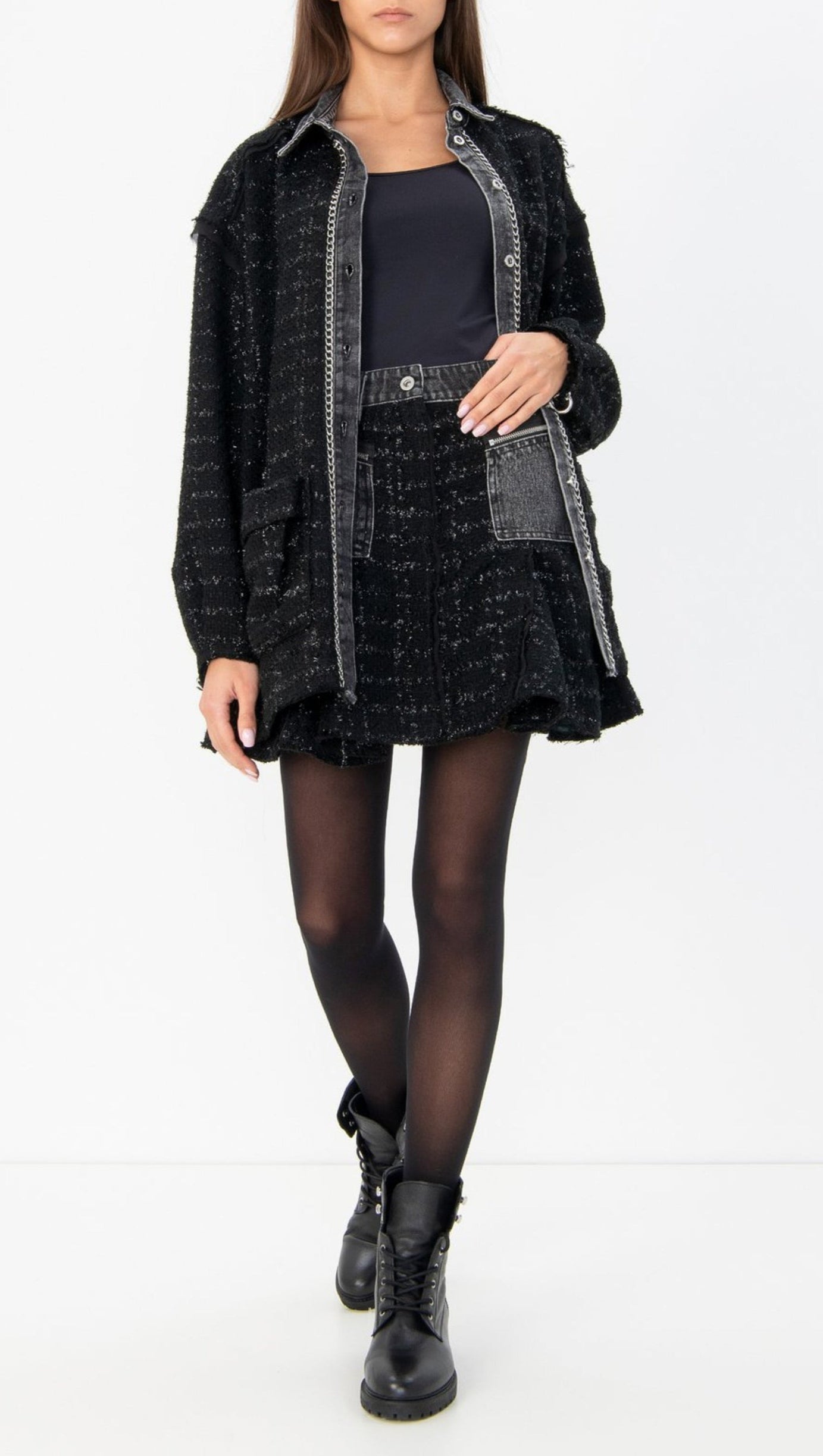 DIESEL WOMEN'S BLACK SKIRT