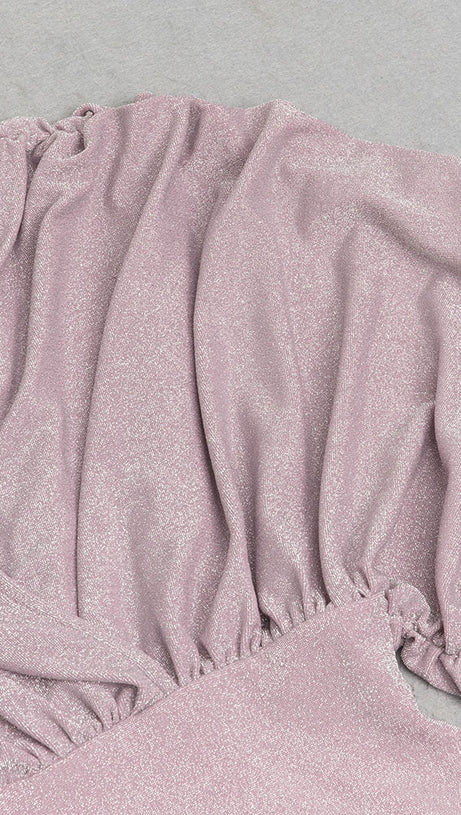 DEEP V-NECK LONG SLEEVE MAXI DRESS