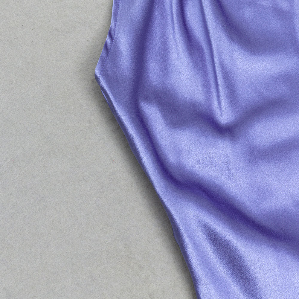 AIIZIE SLEEVELESS HALTER SATIN MAXI DRESS - product image