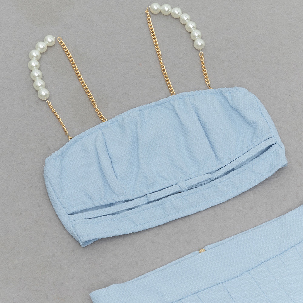 AIIZIE PEARLS CHAIN LINKED CAMI TOP SKIRT - product image