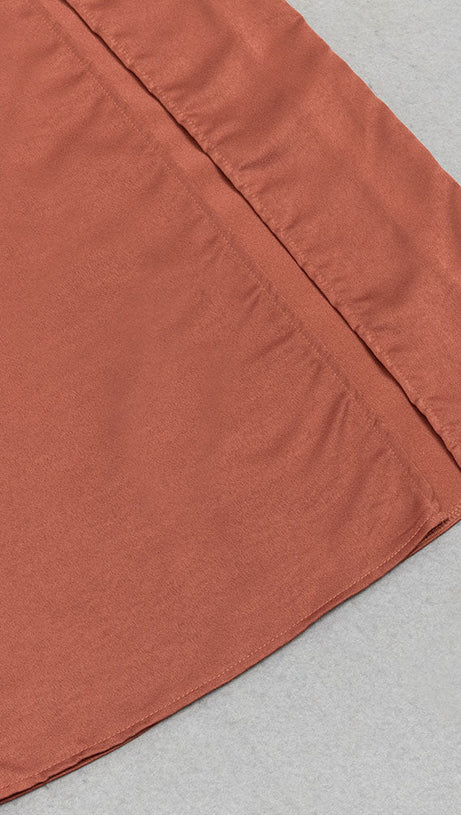 MOCK NECK SPLIT THIGH DRESS