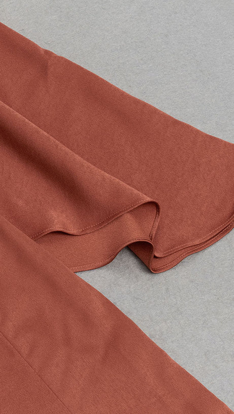 MOCK NECK SPLIT THIGH DRESS