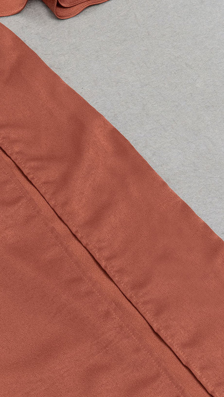 MOCK NECK SPLIT THIGH DRESS