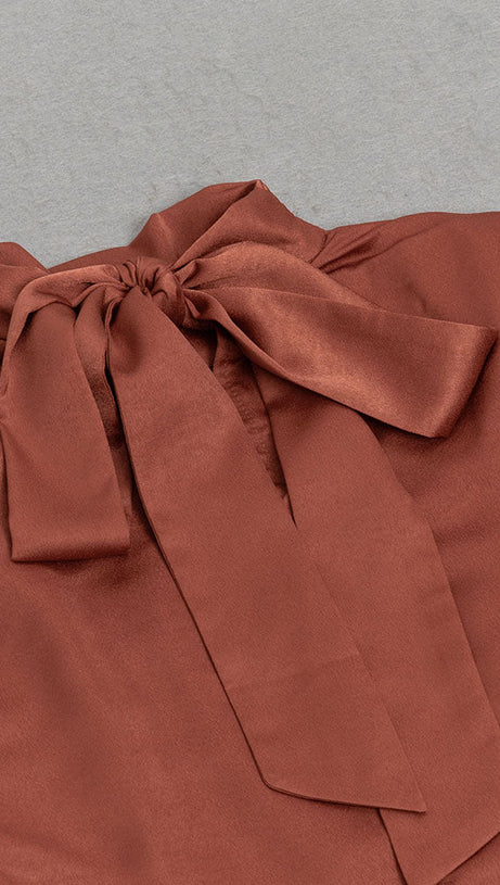 MOCK NECK SPLIT THIGH DRESS