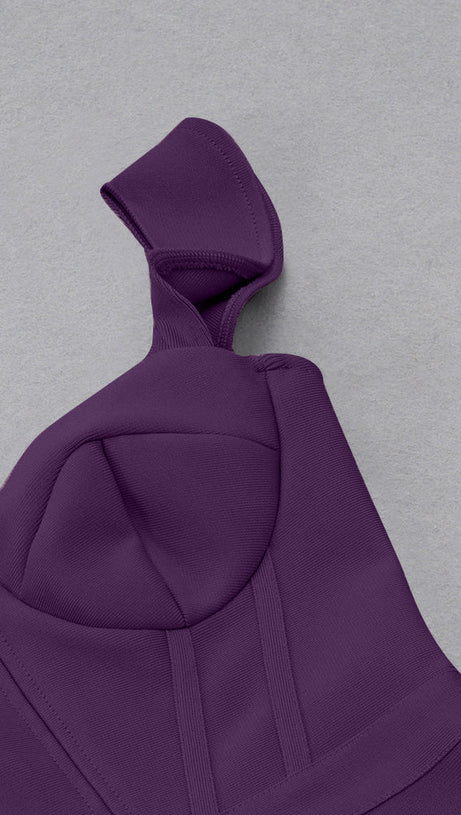 RUFFLE TRIM MERMAID HEM DRESS