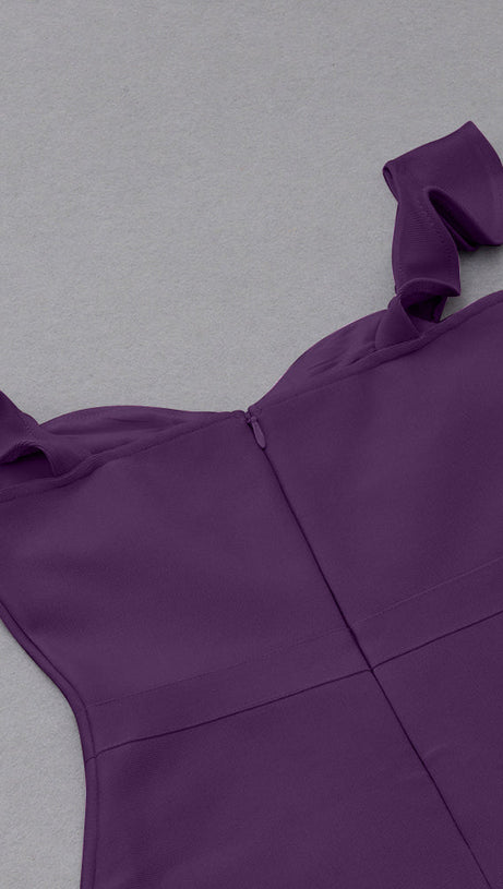 RUFFLE TRIM MERMAID HEM DRESS