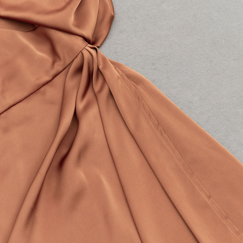 AIIZIE DRAPED OFF SHOULDER RUCHED MAXI DRESS - product image