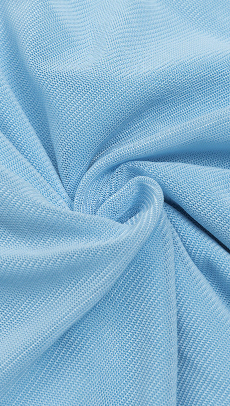 ONE-SHOULDER FLORAL RUCHED MINI DRESS IN BLUE