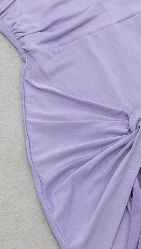 RUCHED CUT OUT RUFFLES SLIT CAMI DRESS